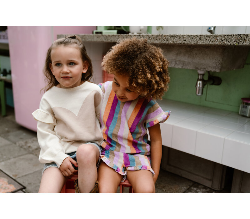 Daily Seven Shorts Terry Stripe Cherry Purple