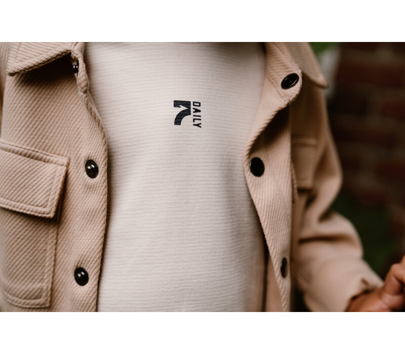 Daily Seven Shirt Jacket Structure Latte Sand