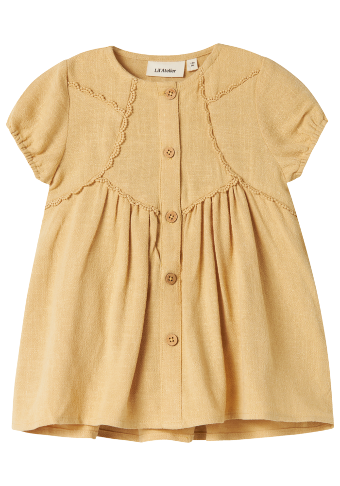 Lil 'Atelier Damla SS Loose Body Dress Taos Taupe