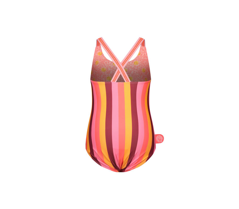 Reversible Just Beach girls swimsuit Multi stripe