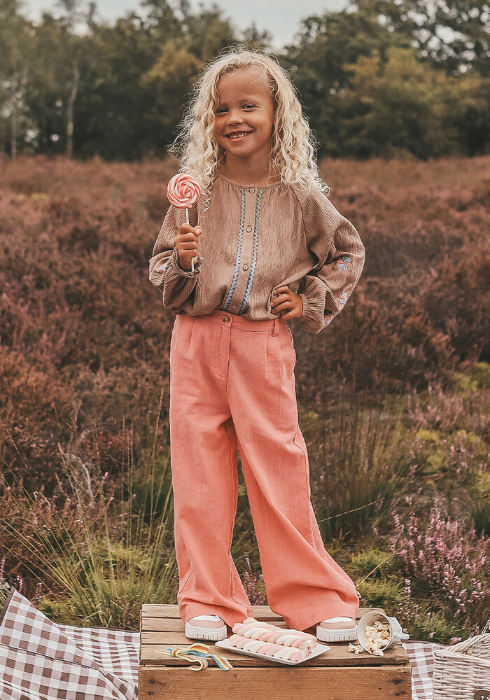 Your Wishes Stucco Wavy Flowy Blouse