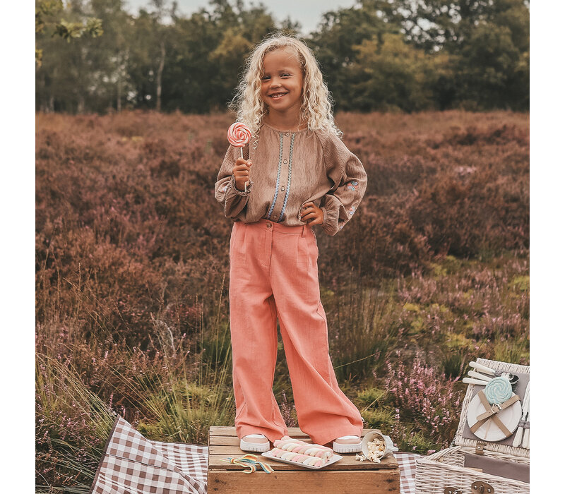 Your Wishes Stucco Wavy Flowy Blouse