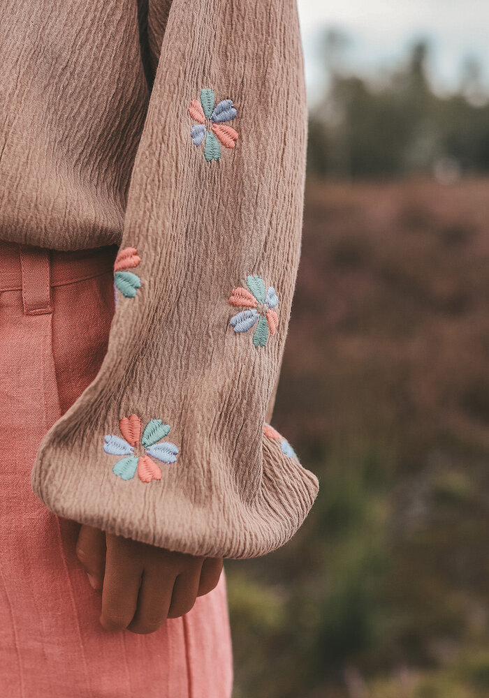 Your Wishes Stucco Wavy Flowy Blouse