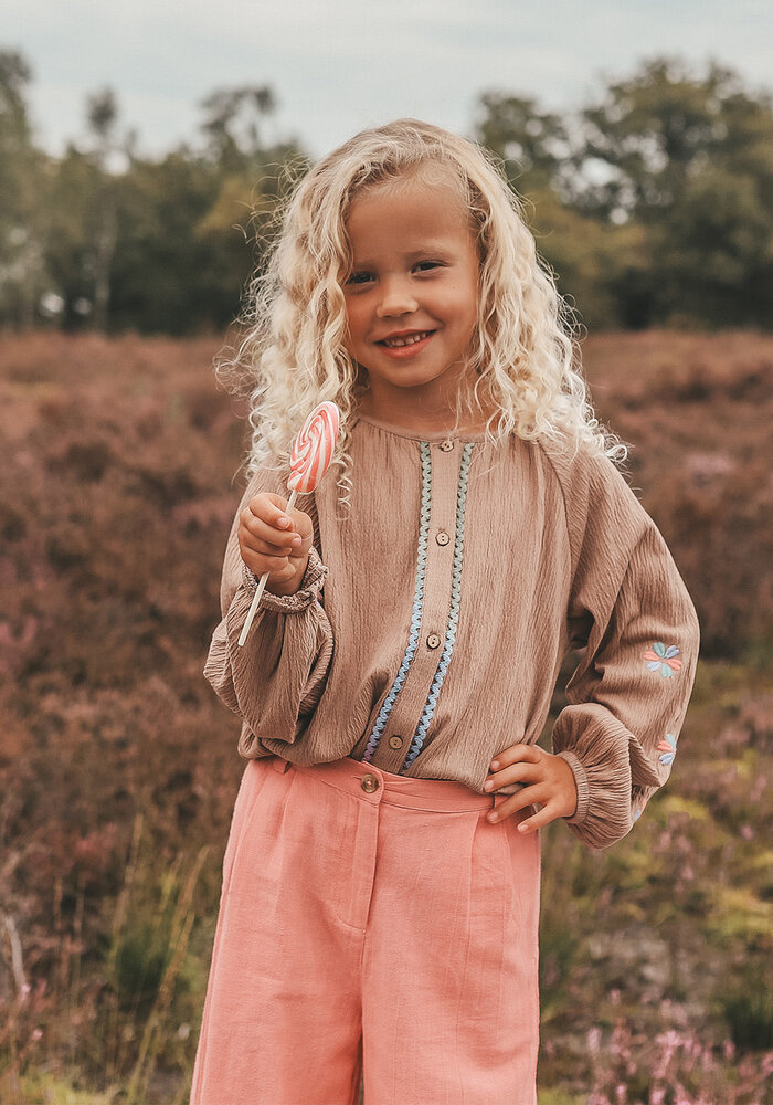 Your Wishes Stucco Wavy Flowy Blouse