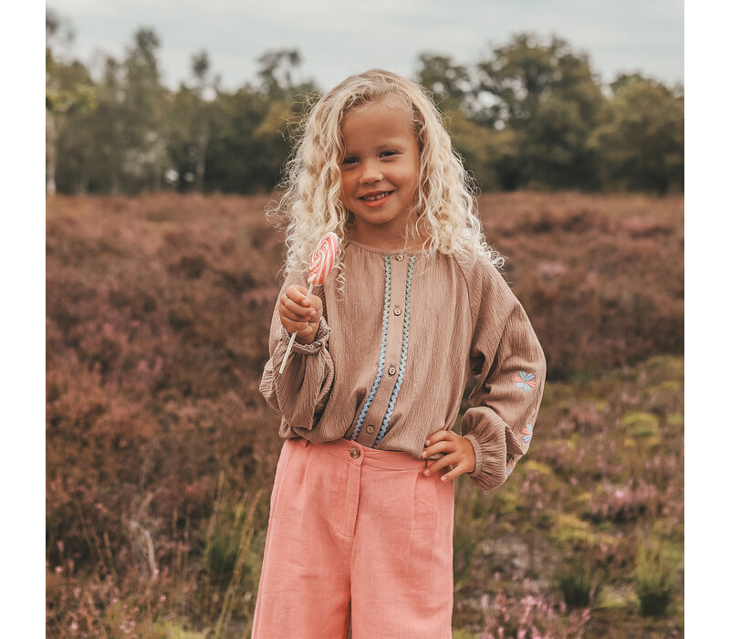 Your Wishes Stucco Wavy Flowy Blouse