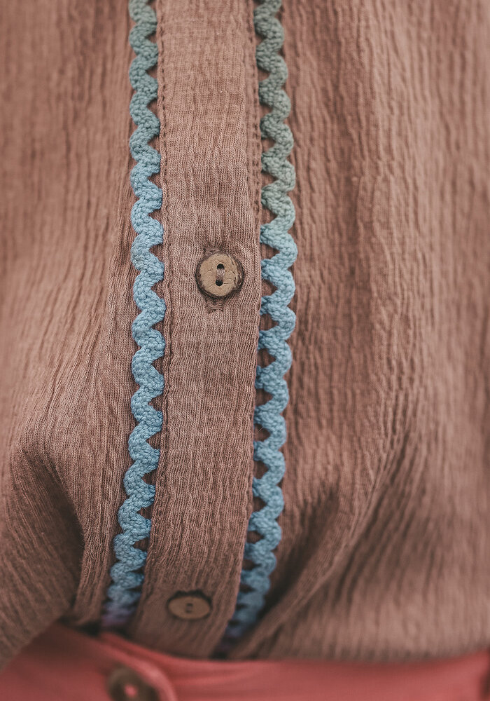 Your Wishes Stucco Wavy Flowy Blouse