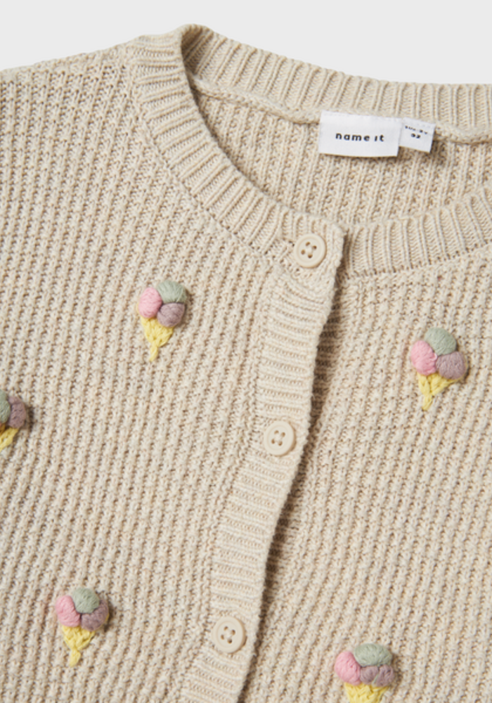 Name it NMFJOSIE LS KNIT CARD Peyote Melange