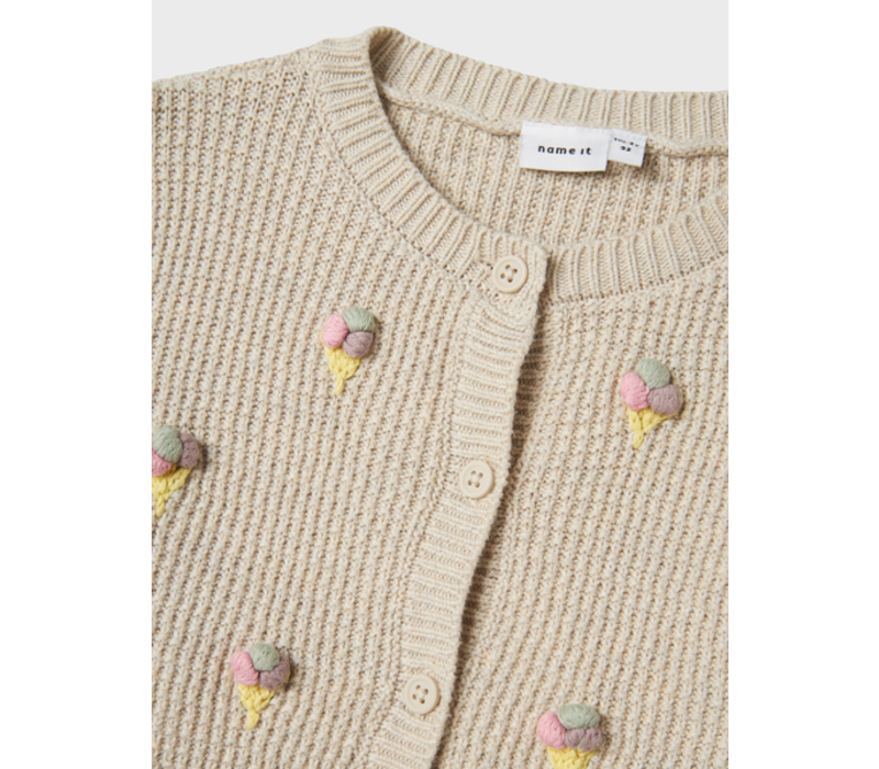Name it NMFJOSIE LS KNIT CARD Peyote Melange