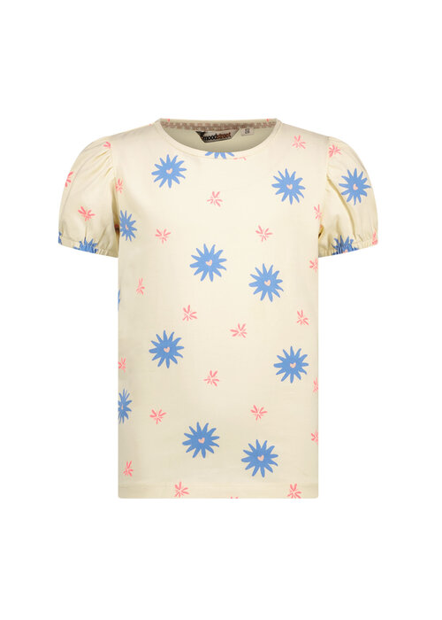 Moodstreet Moodstreet ALICE raglan AOP summer top Warm White