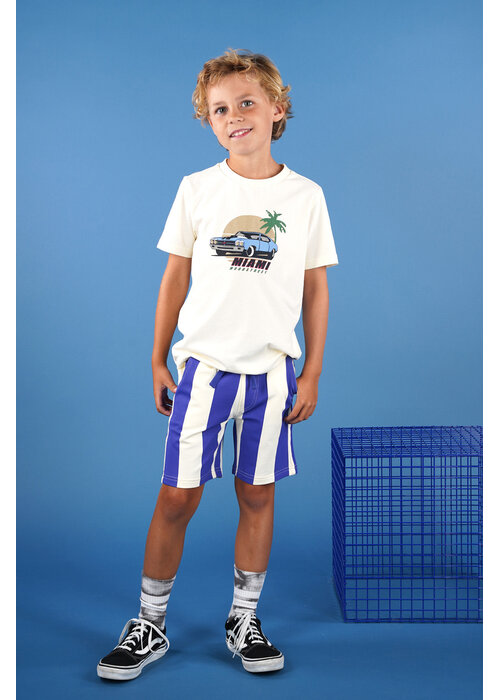 Moodstreet Moodstreet BILLIE striped sweatshorts Ultra Blue