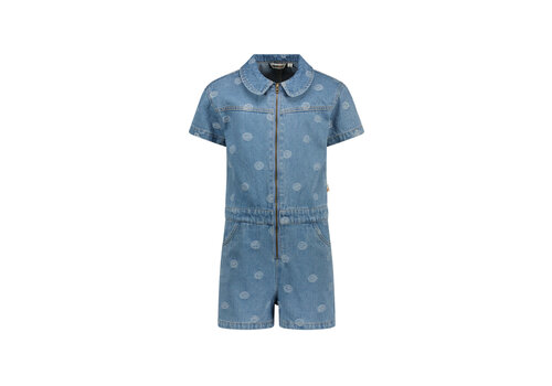 Moodstreet Moodstreet BOBBI smiley-denim playsuit Light Used Denim