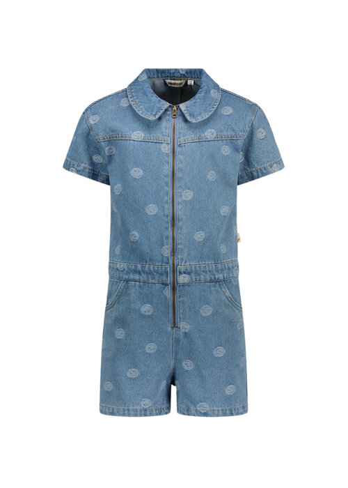 Moodstreet Moodstreet BOBBI smiley-denim playsuit Light Used Denim