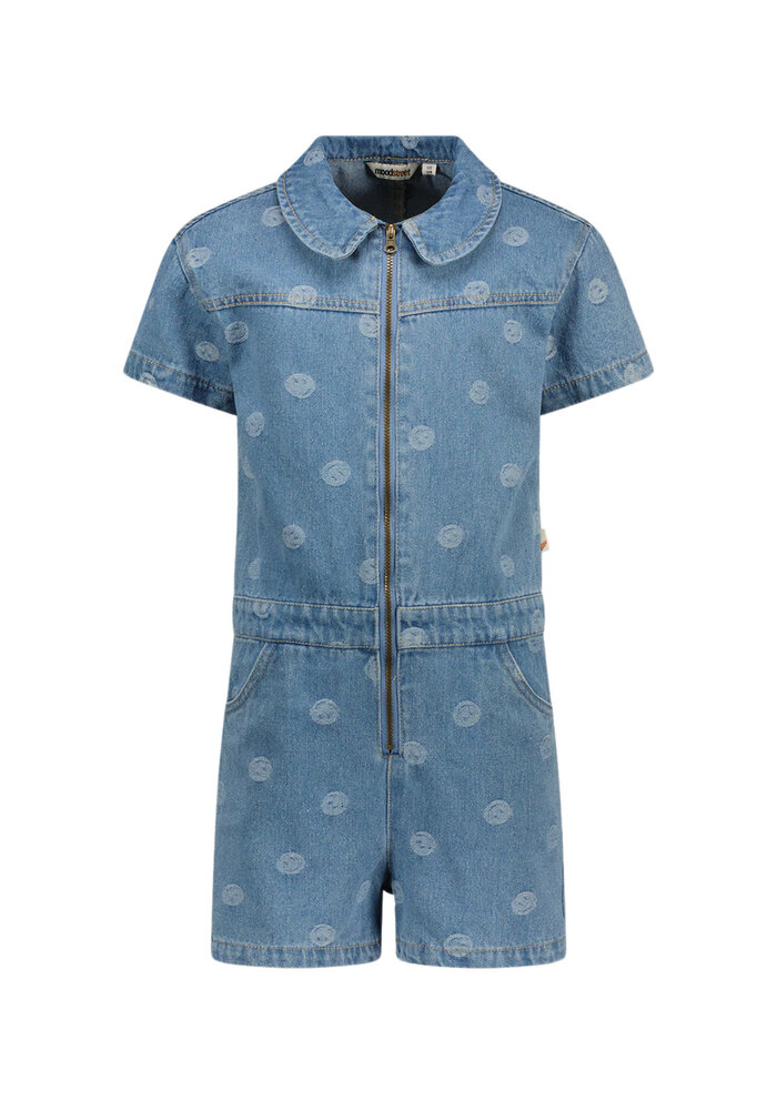 Moodstreet BOBBI smiley-denim playsuit Light Used Denim