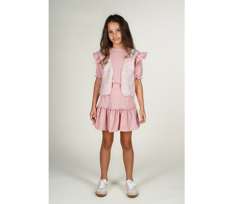 Moodstreet ROSIE structured knit skirt Blush Pink