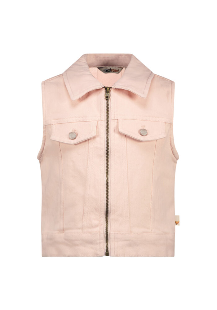 Moodstreet VALERY pink denim gilet Blush Pink