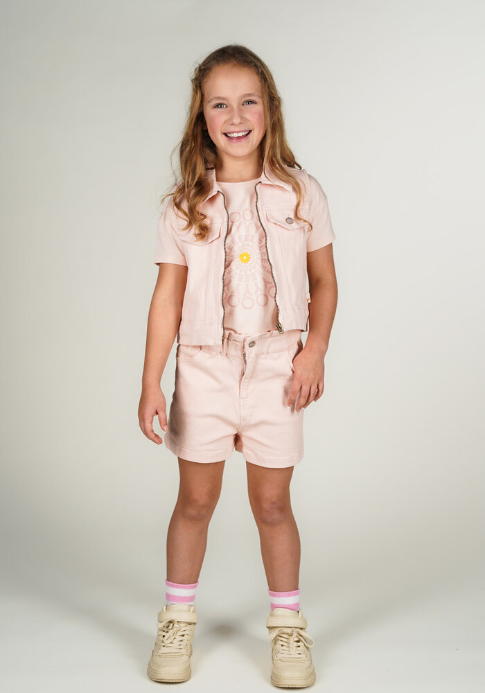 Moodstreet VALERY pink denim gilet Blush Pink