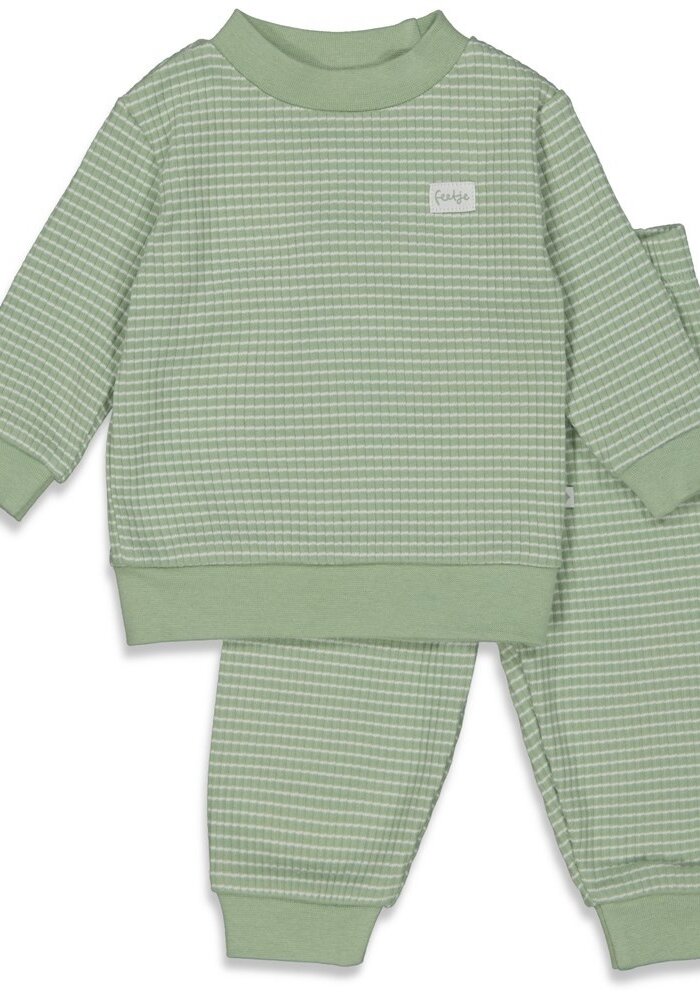 Feetje Pyjama wafel  - Green Melange
