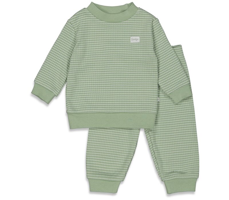 Feetje Pyjama wafel  - Green Melange