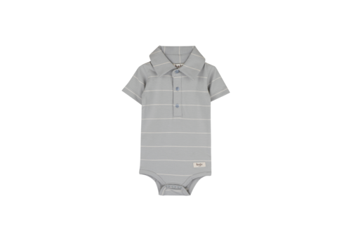 Baje Studio Baje Studio Meco Shortsleeve striped bodysuit, blue steel