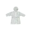 Jollein Jollein Badjas 3-4 jaar Stripe Terry - Sea Green - GOTS
