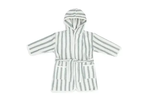 Jollein Jollein Badjas 3-4 jaar Stripe Terry - Sea Green - GOTS
