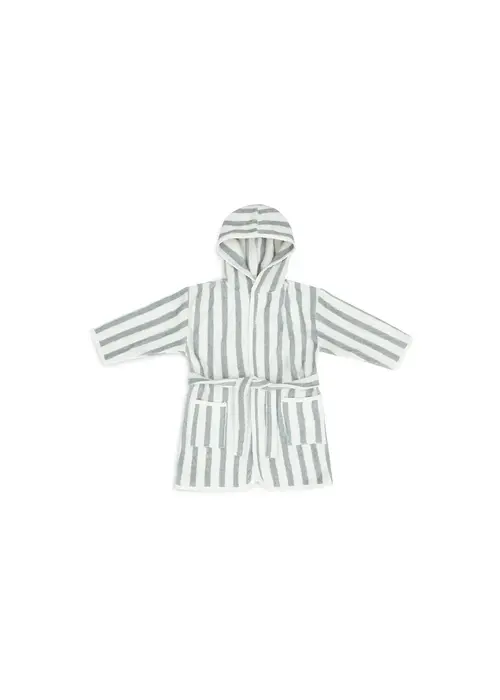 Jollein Jollein Badjas 3-4 jaar Stripe Terry - Sea Green - GOTS