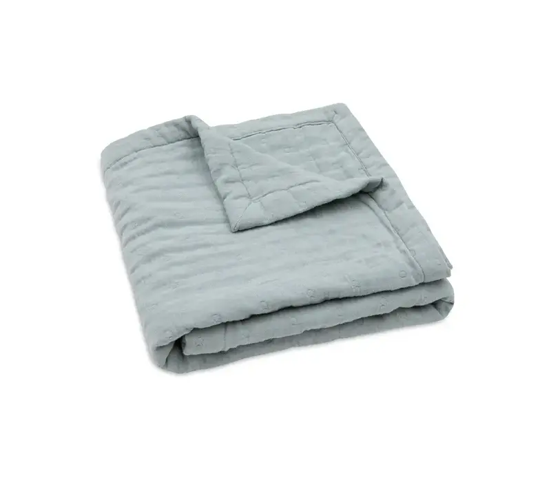Jollein Deken Hydrofiel 75x100cm Jacquard - Sea Green - GOTS