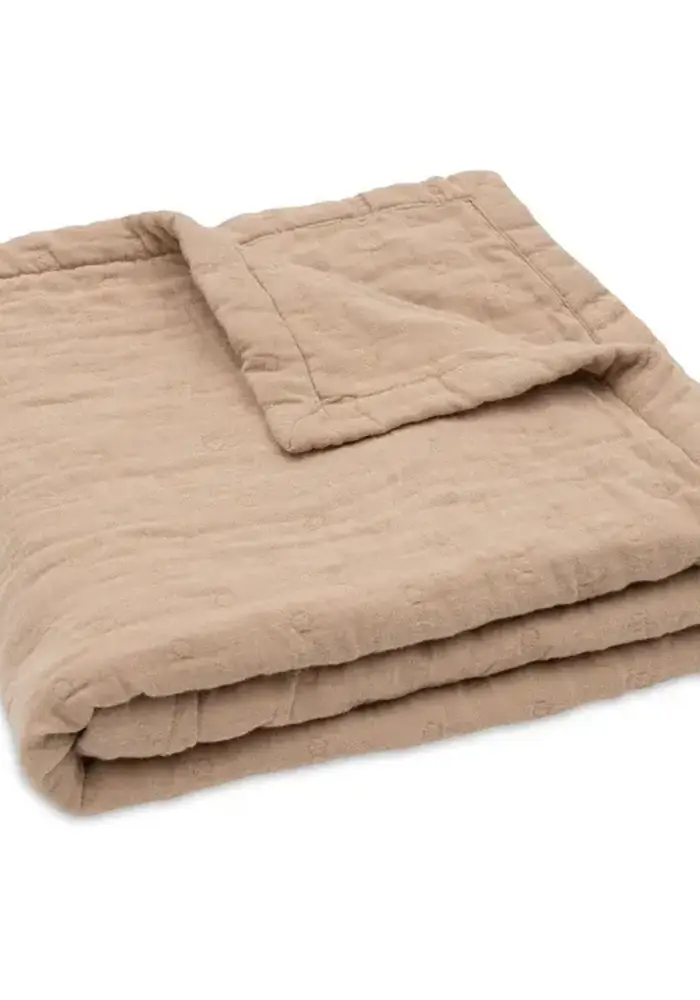 Jollein Deken Hydrofiel 75x100cm Jacquard - Biscuit - GOTS