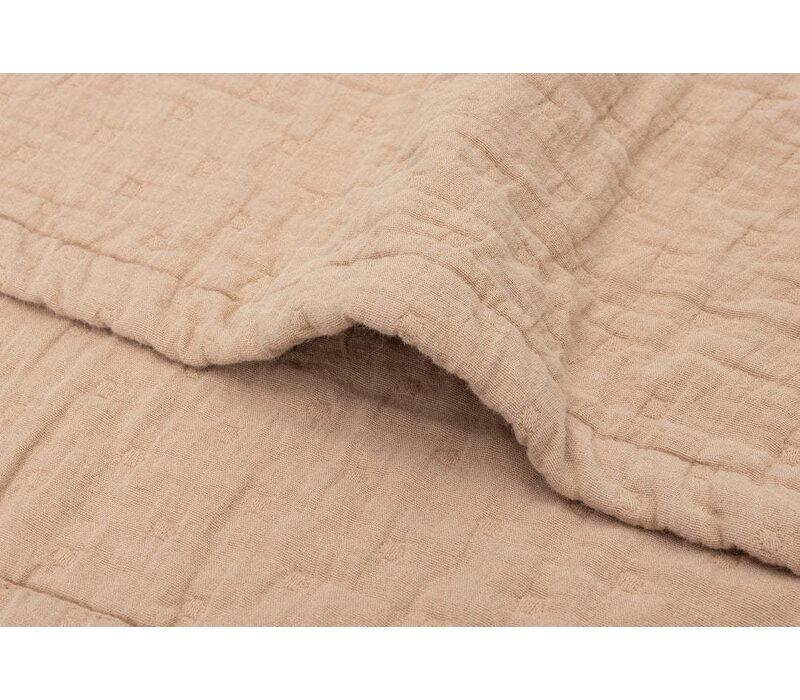 Jollein Deken Hydrofiel 75x100cm Jacquard - Biscuit - GOTS