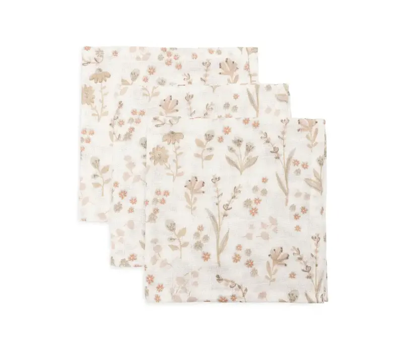 Jollein - Hydrofiel Monddoekje 31x31cm - Bloomy - 3 Stuks