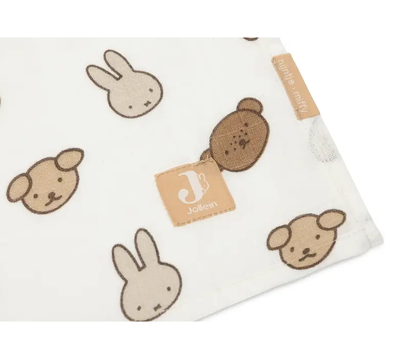 Jollein Hydrofiele Doek Large 115x115cm - Miffy and Friends - 2 Stuks