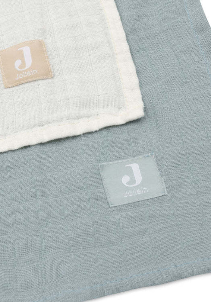 Jollein Hydrofiele Doek Large 115x115cm - Sea Green/Ivory - 2 Stuks