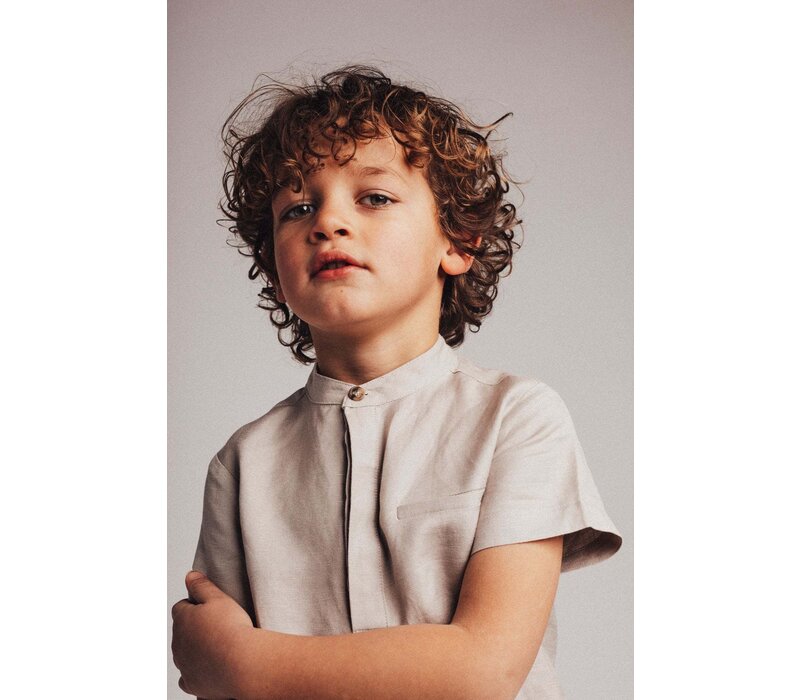 Baje Studio Joa, shortsleeve blouse, taupe clay