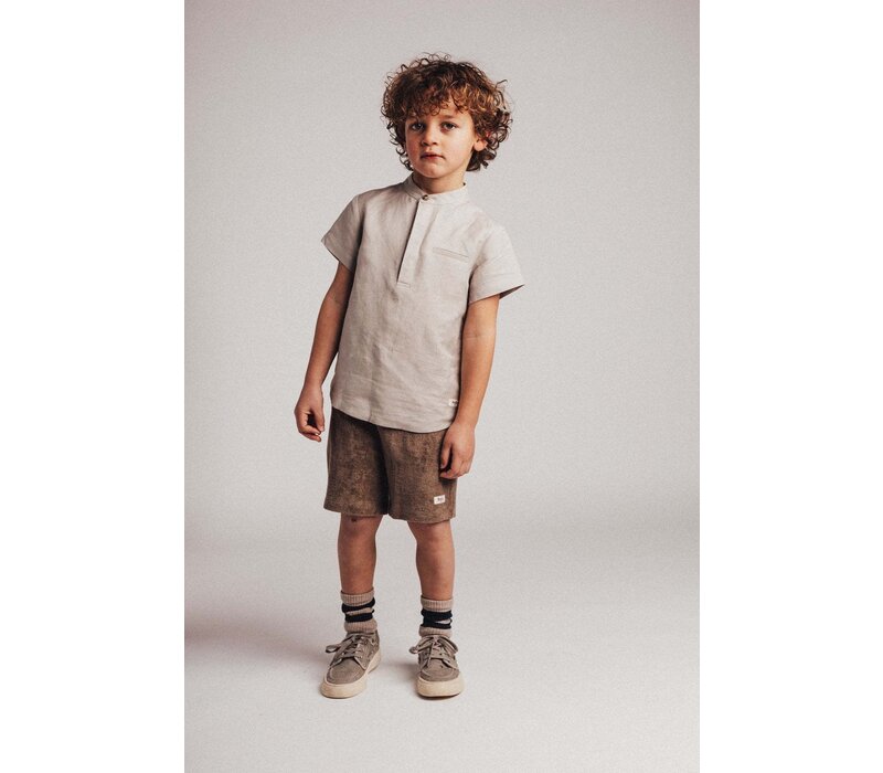 Baje Studio Joa, shortsleeve blouse, taupe clay