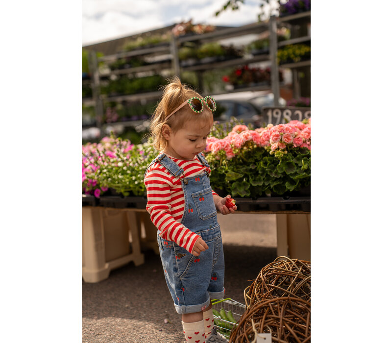 The New TNSTNayla Short Denim Dungarees Light Blue Denim EMB
