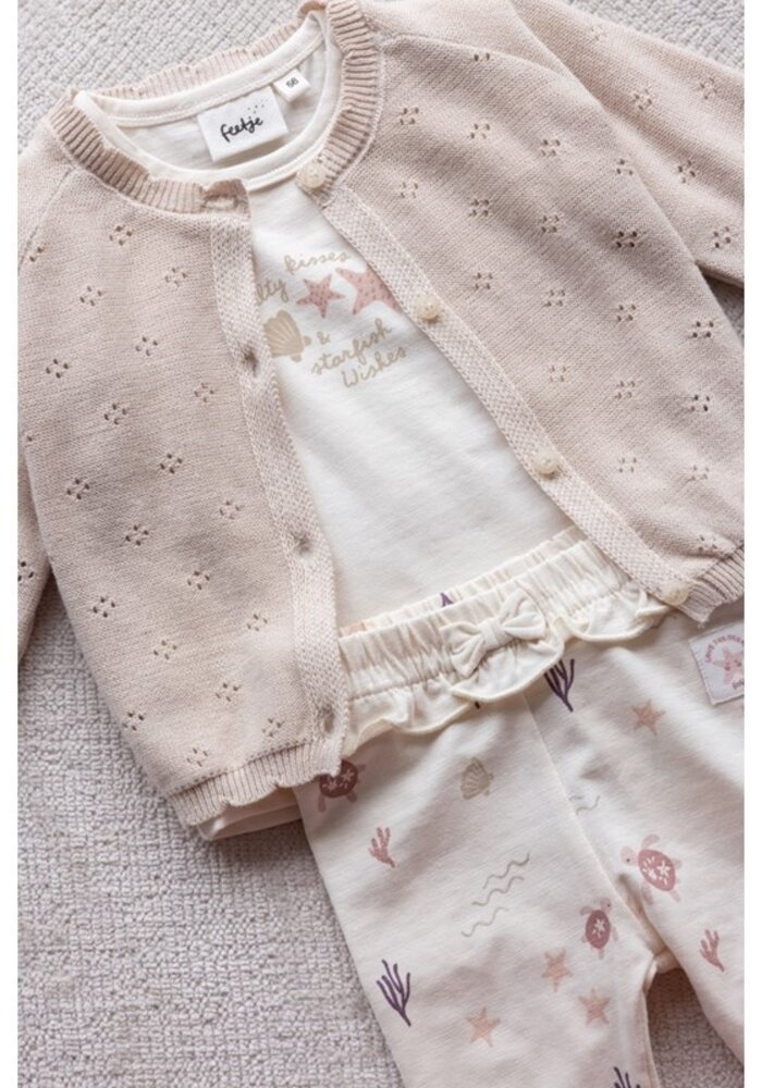 Feetje Longsleeve ruches - Starfish Wishes Offwhite