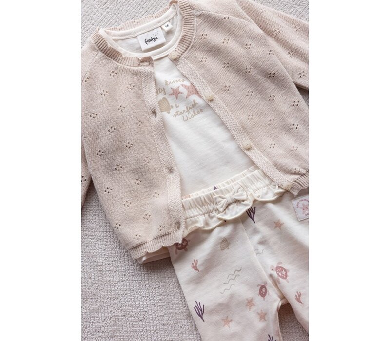 Feetje Longsleeve ruches - Starfish Wishes Offwhite