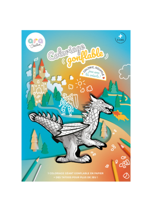 Ara Créative Ara Créative Opblaasbare kleurplaat Draak