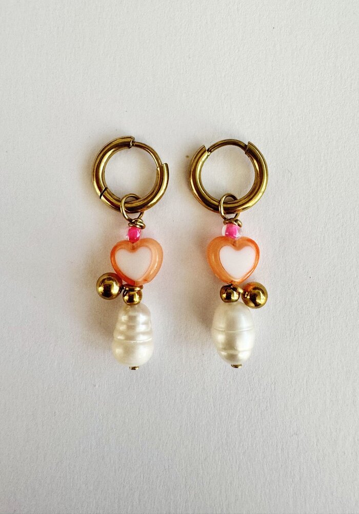 Bymelo Oorbellen Hart/Parel