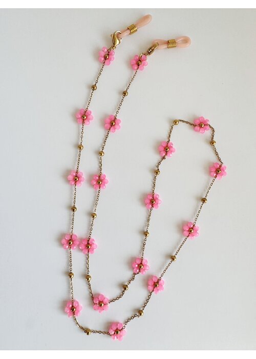 ByMelo ByMelo Brillenkoordje Flower roze