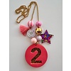 ByMelo Bymelo Verjaardagsketting Roze/ Glitter cijfer 2