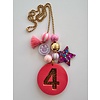 ByMelo Bymelo Verjaardagsketting Roze/ Glitter cijfer 4