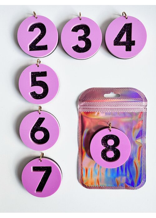 ByMelo ByMelo cijfer 3 Paars Glitter