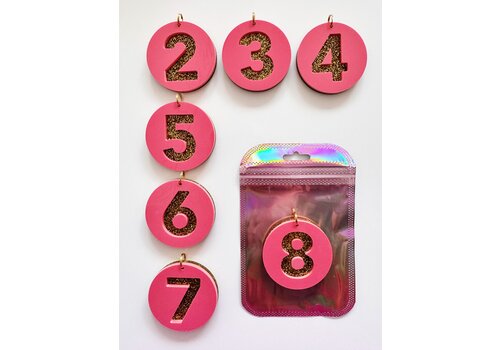 ByMelo ByMelo cijfer 6 Roze Glitter