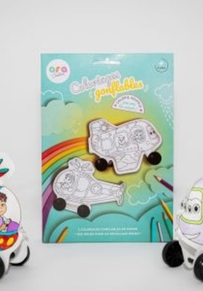 Ara Créative Opblaasbare kleurplaat Vliegtuig-Helicopter