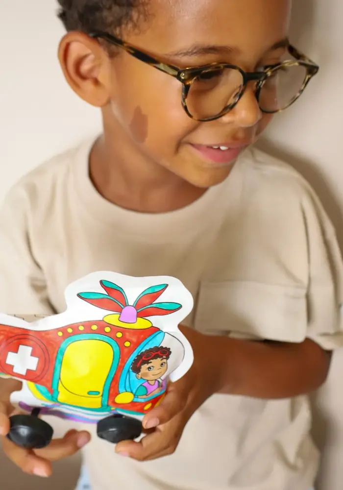 Ara Créative Opblaasbare kleurplaat Vliegtuig-Helicopter