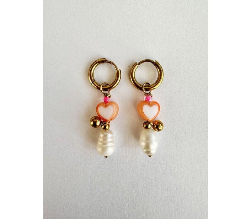 Bymelo Oorbellen Hart/Parel