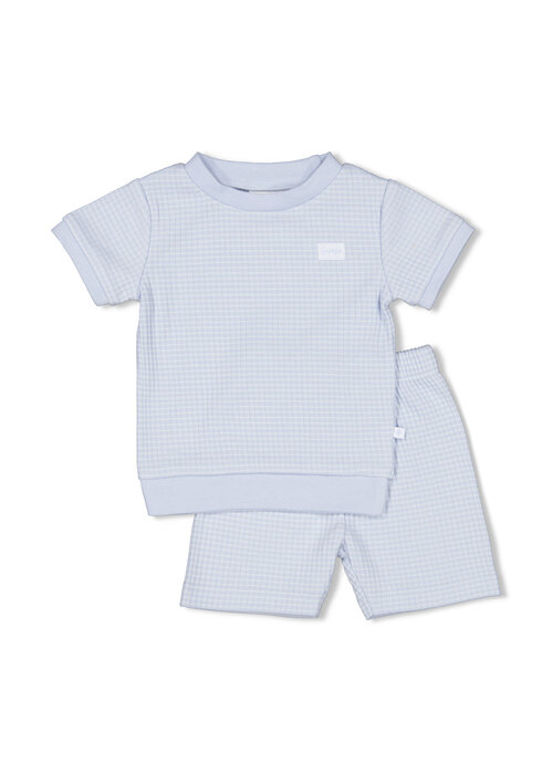 Feetje Feetje Shortama Wafel- Summer Babyblue
