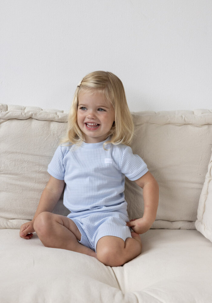 Feetje Shortama Wafel- Summer Babyblue