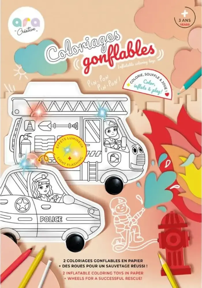 Ara Créative Opblaasbare kleurplaat Brandweer & Politie